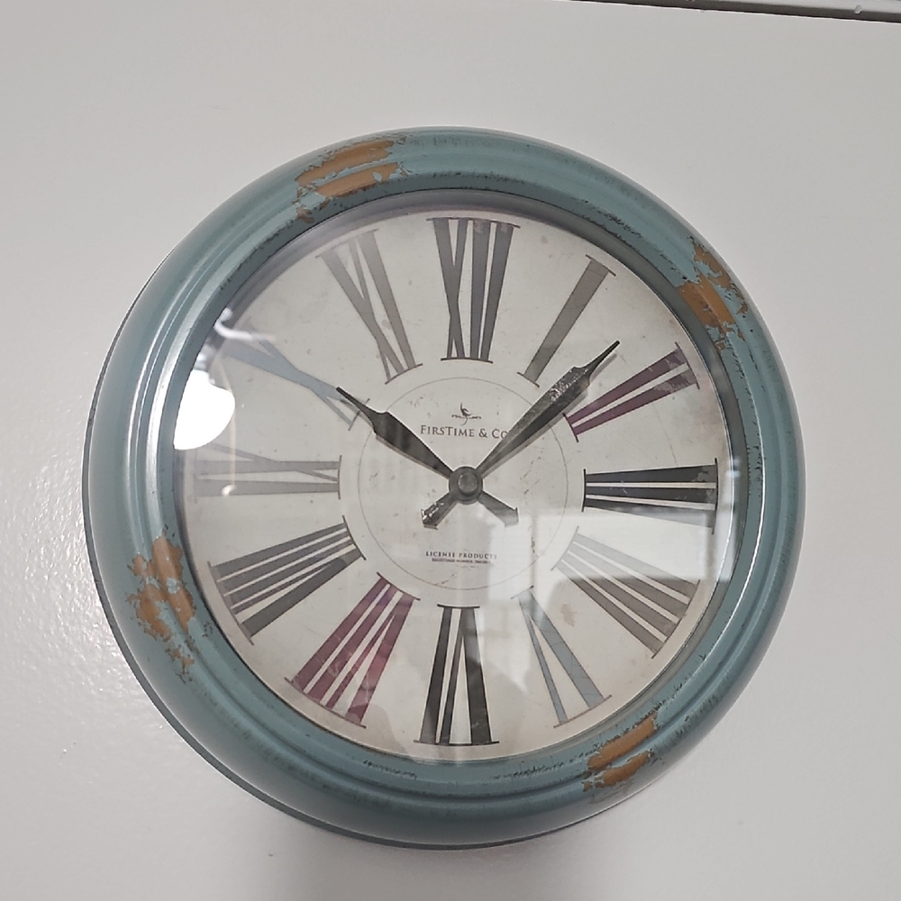 Rustic Blue Wall Clock by FIRSTTIME & CO
